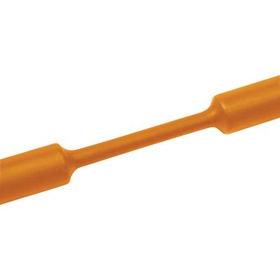 Een oranje plastic hulpmiddel met een smalle middenstaaf en verdikt uiteinden, dat wordt gebruikt bij ambachtelijke of mechanische werkzaamheden.