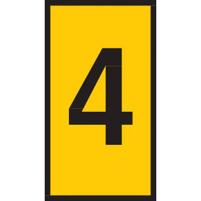 Geel schild met zwart getal '4' in het midden.