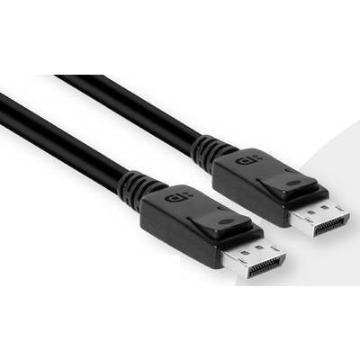 Twee zwarte DisplayPort-kabels close-up, die worden gebruikt om computers met beeldschermen te verbinden voor videooverdracht.
