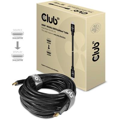 Club 3D HDMI 4K60Hz Kabel met 21 meter lengte, ondersteunt UHD, optimaal voor HDMI-verbindingen van bron naar display in één richting.
