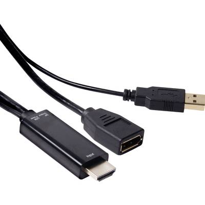 club3D CAC-2330 HDMI Adapter [1x HDMI-stekker - 1x DisplayPort bus] Zwart  