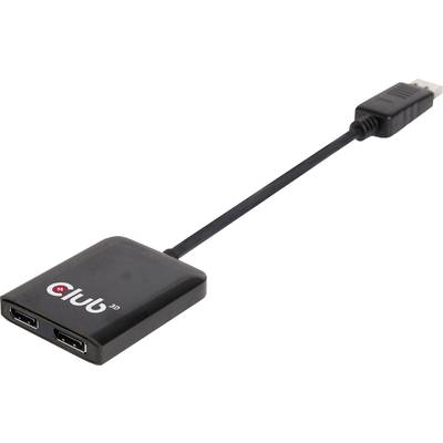 club3D CSV-6200 DisplayPort Adapter [1x DisplayPort stekker, Micro-USB 3.2 Gen 1 B bus (USB 3.0) - 2x DisplayPort bus] Z
