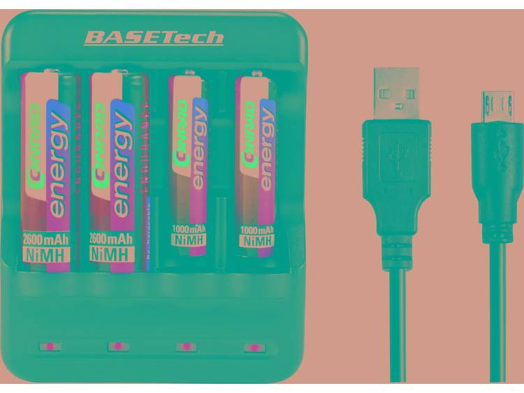 Basetech BTL-4B Batterijlader NiMH, NiCd AA (penlite), AAA (potlood)