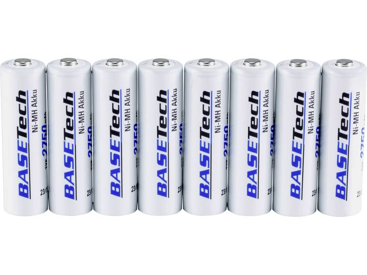 Basetech Oplaadbare AA batterij (penlite) NiMH 2750 mAh 1.2 V 8 stuks