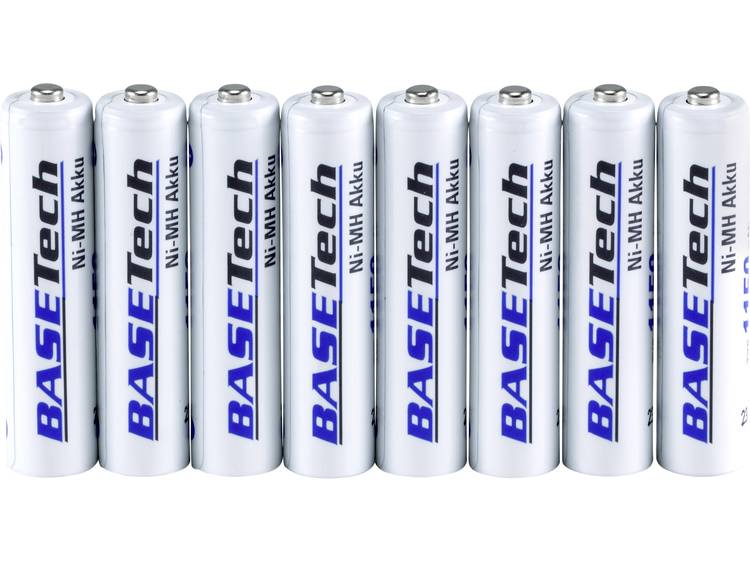 Oplaadbare AAA batterij (potlood) Basetech NiMH 1100 mAh 1.2 V 8 stuks