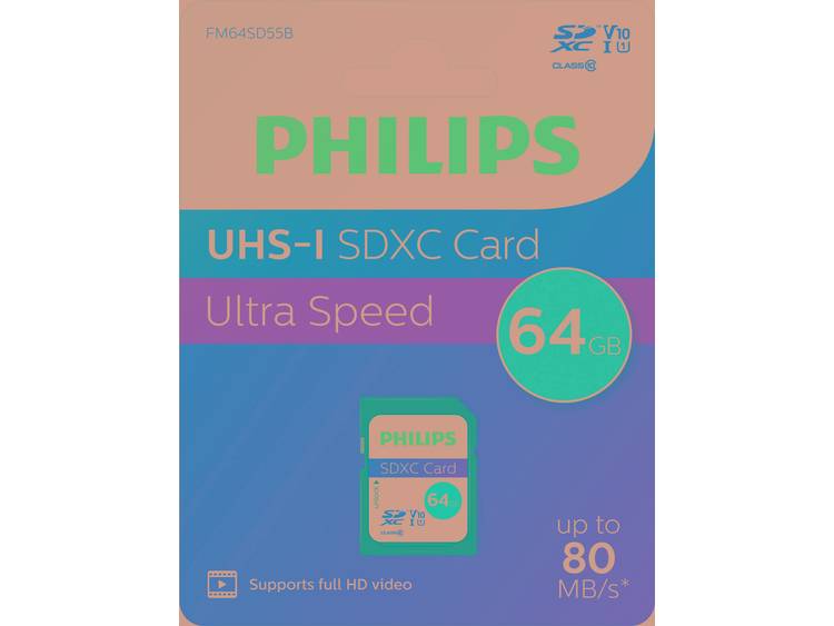 Philips SDXC-kaart 64 GB Class 10