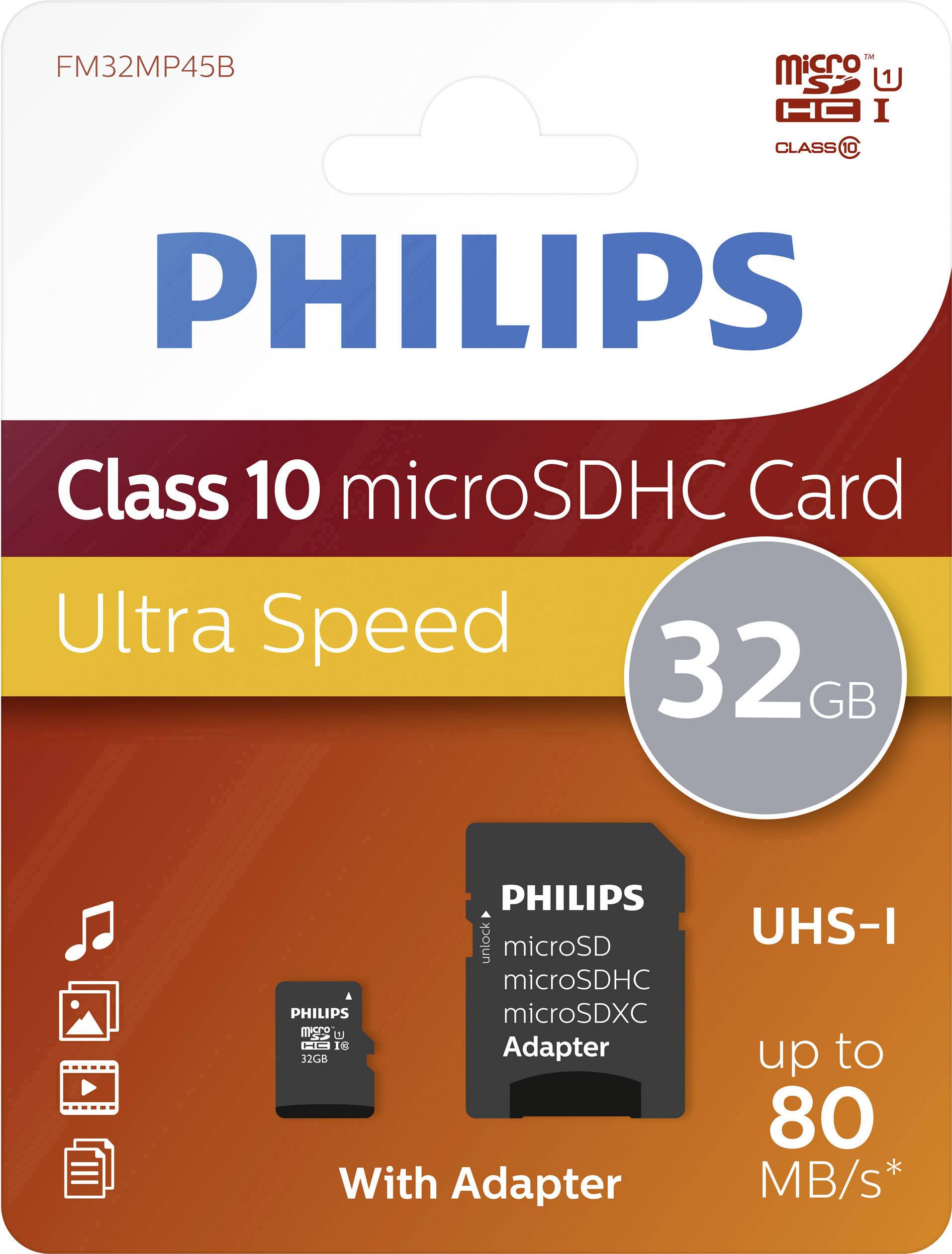 Philips MicroSDHC-kaart - 16 GB Klasse 10 UHS-I U1 incl. Adapter-1