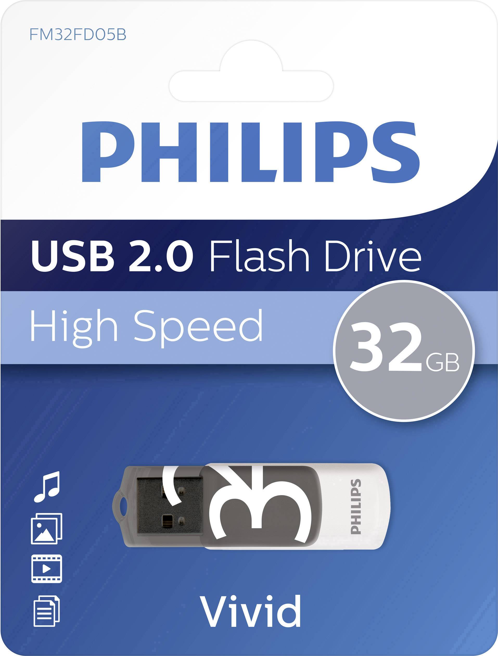 USB stick 2.0 Philips Vivid USB-A 32GB grijs-5