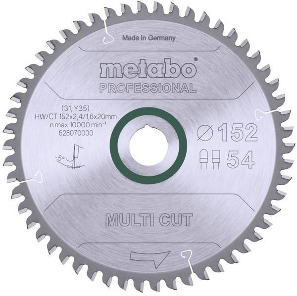 Metabo 628070000 Cirkelzaagblad 152 mm 1 stuk(s)