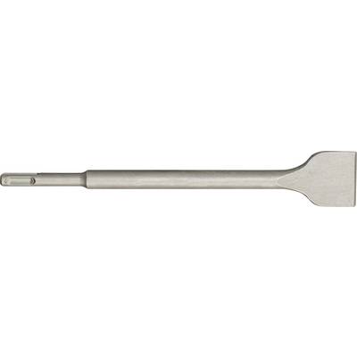 Een metalen stopverfmes met een plat blad en smal handvat, horizontaal getoond op een witte achtergrond.