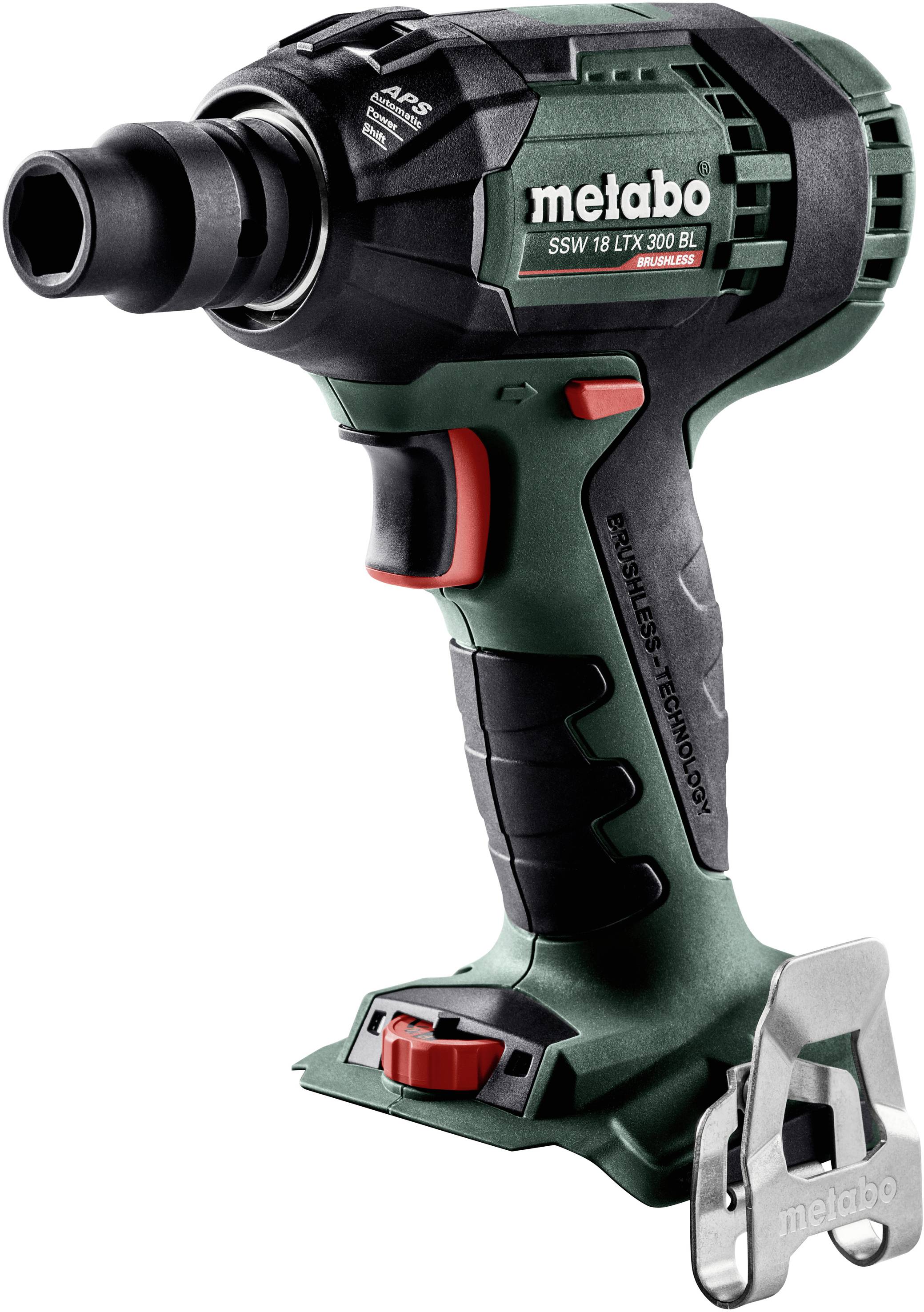 Accuslagschroevendraaier van Metabo in zwart en groen met ergonomische handgreep en metalen beschermkap, geschikt voor zware werkzaamheden.