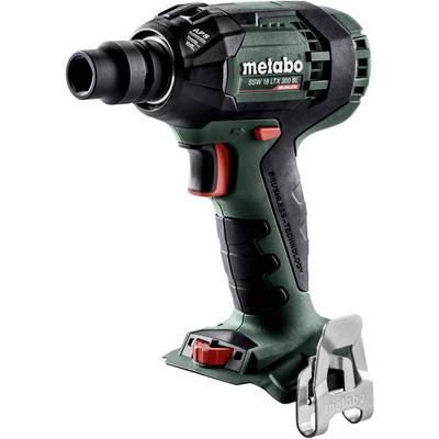 Accuslagschroevendraaier van Metabo in zwart en groen met ergonomische handgreep en metalen beschermkap, geschikt voor zware werkzaamheden.