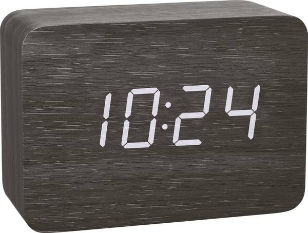 TFA Dostmann 60.2549.01 Wekker Zendergestuurd Hout, Zwart Alarmtijden 1