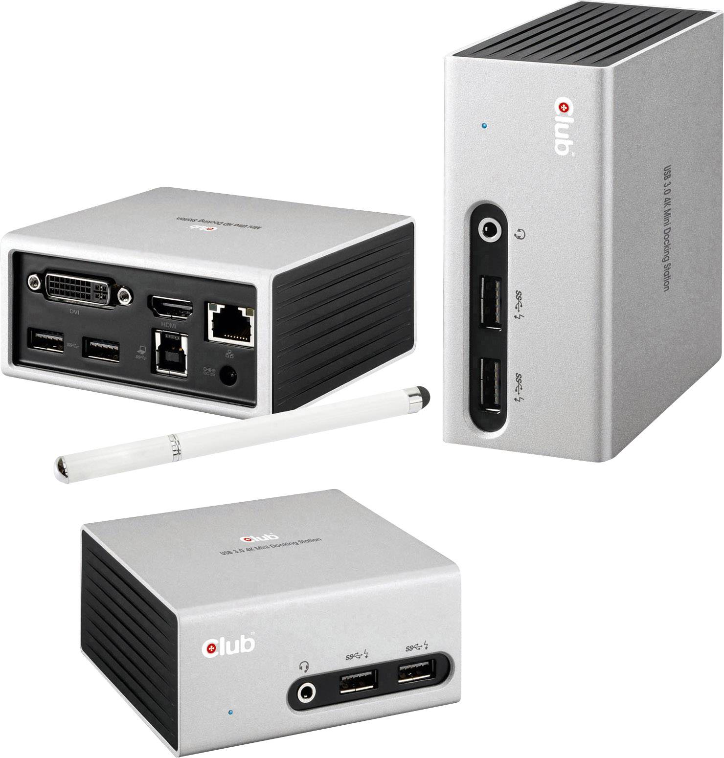 Club3D 4K Mini Dockingst USB3 ->4xUSB3/HDMI/DVI/LAN zilver retail-1