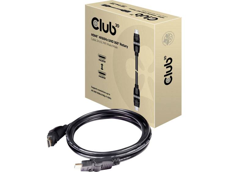 CLUB3D HDMI 2.0 4K60Hz UHD 360 Degree Rotary cable 2 meter