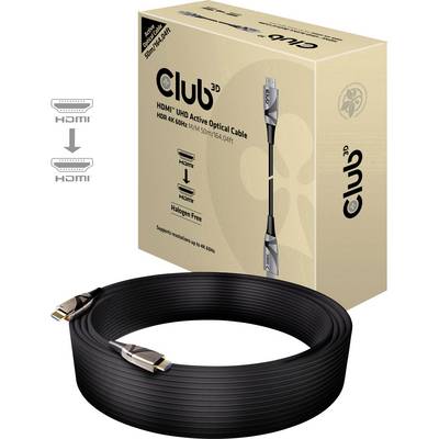 Zwart HDMI-kabel, 15 meter lang, met gouden aansluitingen en verpakking. Ondersteunt 4K bij 60Hz, halogeenvrij.