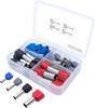 TRU COMPONENTS T1903C026 Assortiment adereindhulzen 2.5 mm², 4 mm², 6 mm², 10 mm² Deels geïsoleerd Blauw, Grijs, Zwart, Rood 36 stuk(s)