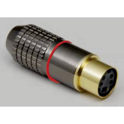 BKL Electronic 0212013 Miniatuur-DIN-connector Koppeling, recht Aantal polen: 8  Chroom 1 stuk(s) 