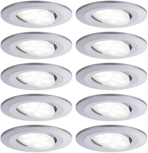 Paulmann  LED-inbouwlamp voor badkamer Set van 10 stuks    60 W  Chroom (mat)