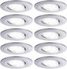 Paulmann Calla LED-inbouwlamp voor badkamer Set van 10 stuks 65 W IP65 Chroom (mat)
