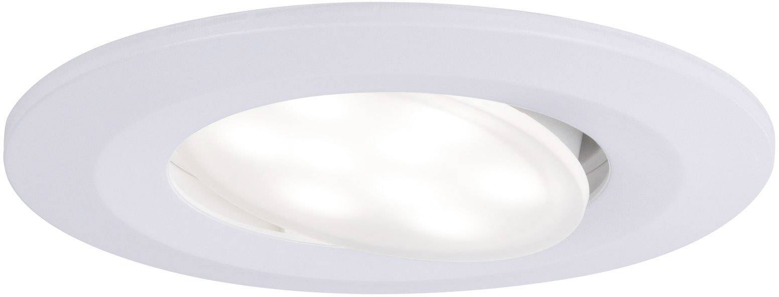Een ronde, witte plafondlamp met LED-verlichting die gelijkmatig, helder licht uitstraalt.