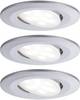 Paulmann Calla LED-inbouwlamp voor badkamer Set van 3 stuks 19.5 W IP65 Chroom (mat)
