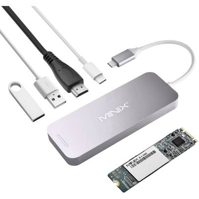 Minix Laptopdockingstation NEO Storage Hub / NEO S2 240 GB SSD Grijs Geschikt voor merk: Apple MacBook, MacBook Air, Mac