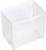 Doorzichtige, lege plastic container met rechthoekige vorm, geschikt voor het opbergen van kleine voorwerpen of als hulpmiddel voor organisatie.