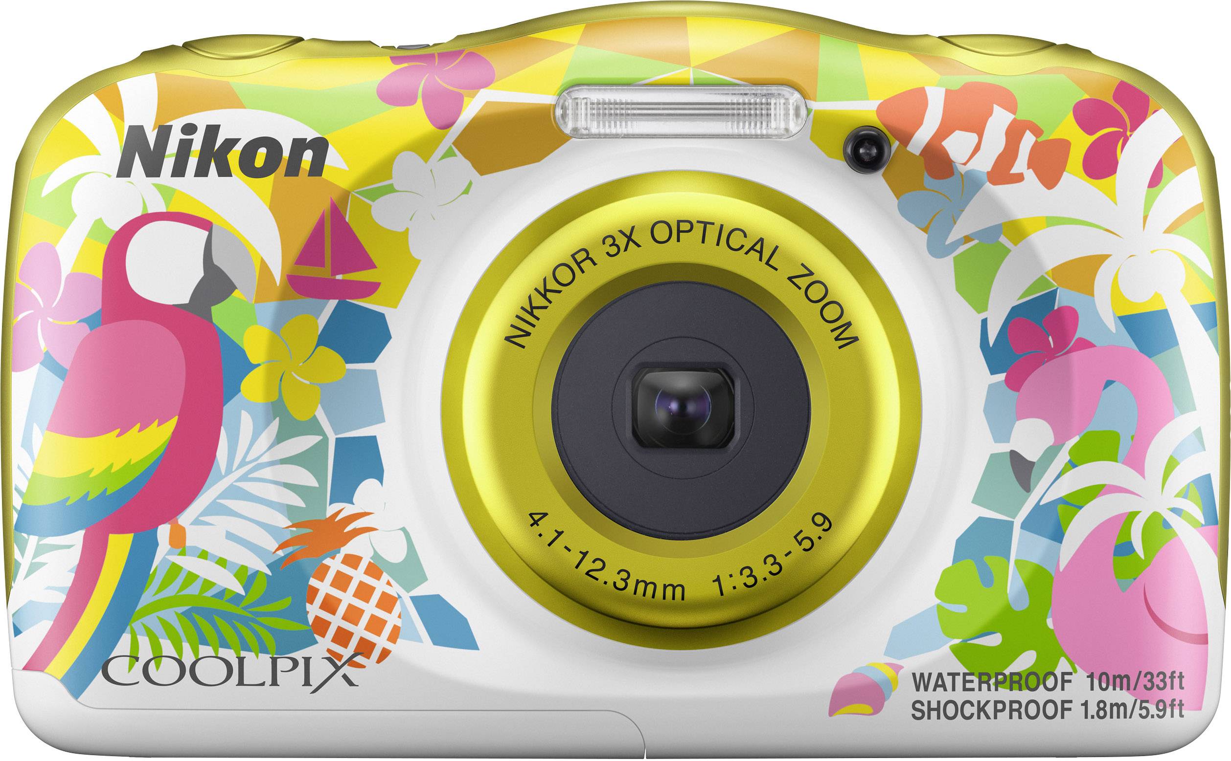 stropdas Ieder Verlengen Nikon W150 Hawaii Digitale camera 13.2 Mpix Zoom optisch: 3 x Bont, Wit  Waterdicht, Stofdicht, Schokbestendig, Bluetoot | Conrad.nl