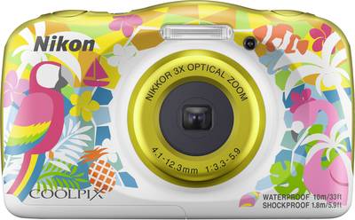 ondeugd op vakantie Veronderstellen Nikon W150 Hawaii Digitale camera 13.2 Mpix Zoom optisch: 3 x Bont, Wit  Waterdicht, Stofdicht, Schokbestendig, Bluetoot | Conrad.nl