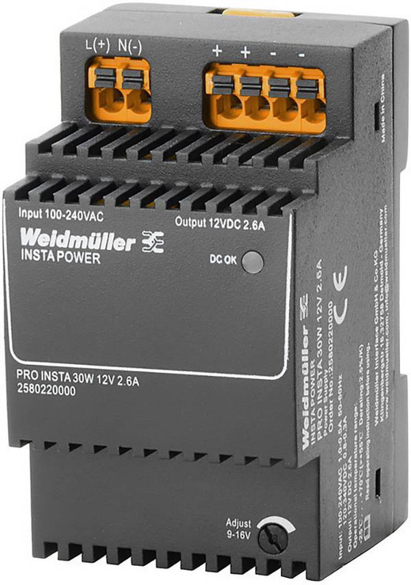 Weidmüller 2580220000 Schakelnetvoeding 12 V/DC 2.6 A 30 W Inhoud 1 stuk(s)