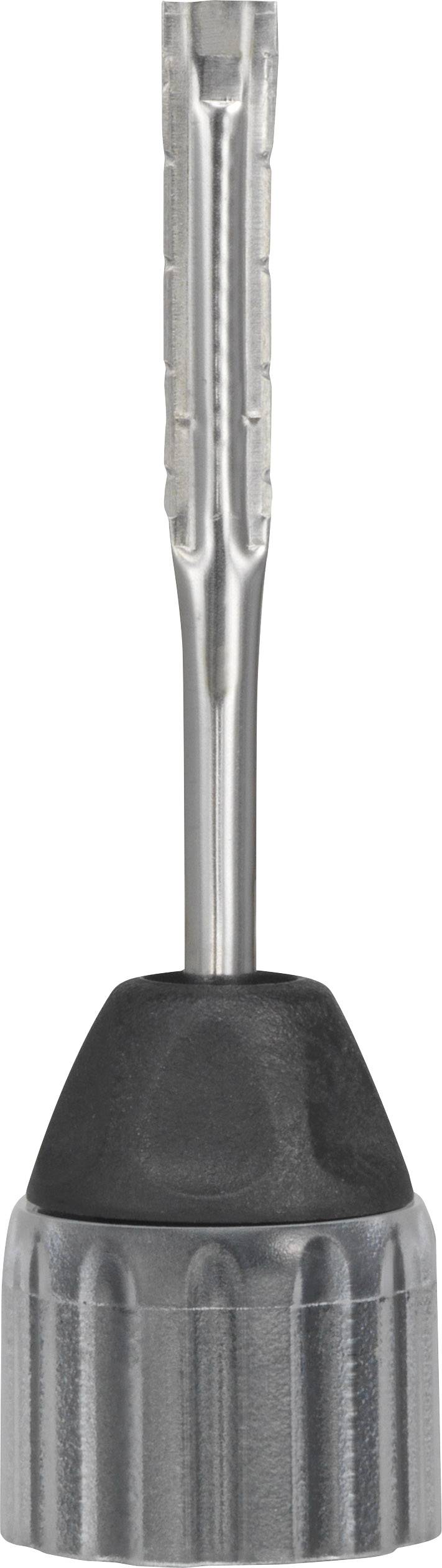 Een zilveren boorkop met een SDS-boorbitje, geschikt voor machinale boringen.