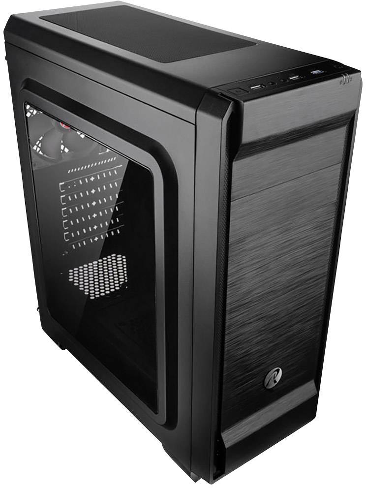 Raijintek ARCADIA II Midi-tower PC-behuizing, Gaming-behuizing Zwart 1 voorgeïnstalleerde ventilator, Zijvenster, Stoffi-3