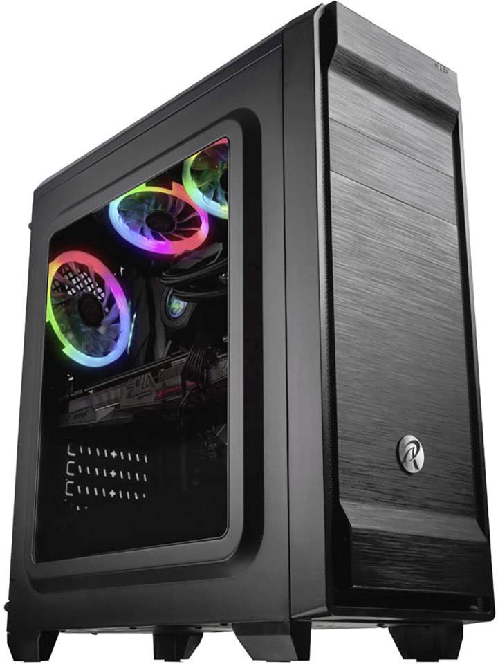 Raijintek ARCADIA II Midi-tower PC-behuizing, Gaming-behuizing Zwart 1 voorgeïnstalleerde ventilator, Zijvenster, Stoffi-5