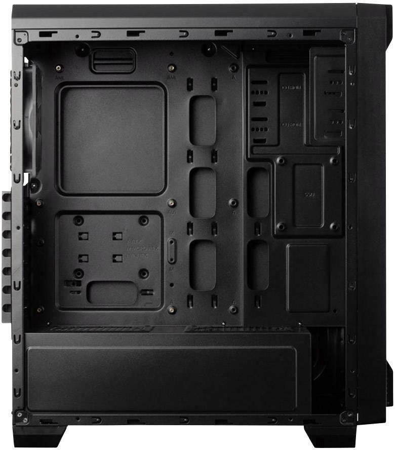 Raijintek ARCADIA II Midi-tower PC-behuizing, Gaming-behuizing Zwart 1 voorgeïnstalleerde ventilator, Zijvenster, Stoffi-7