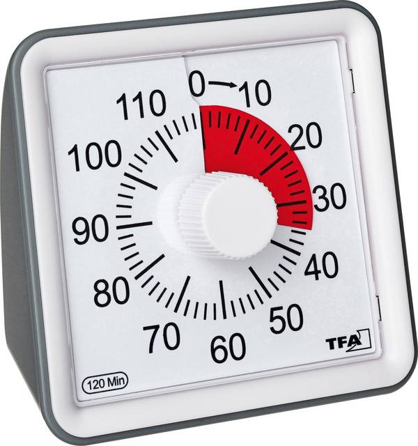 TFA Dostmann Timer VISUAL Timer Wit Analoog