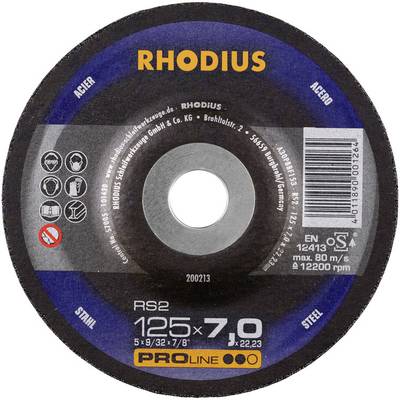 Rhodius 200213 RS2 Afbraamschijf gebogen  125 mm 22.23 mm 1 stuk(s)