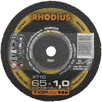 Rhodius XT10 MINI 206803 Doorslijpschijf recht 75 mm 1 stuk(s) RVS, Staal