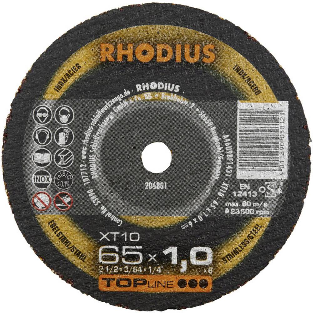 Rhodius 206803 TOPline lll XT10 Mini Doorslijpschijf - Extra dun - Mini discs - 75 x 10 x 1mm - RVS/Staal