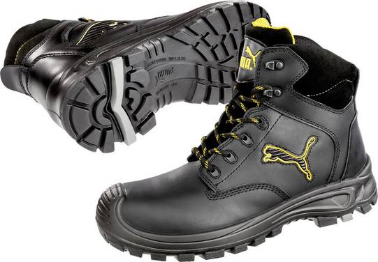 PUMA Borneo Black Mid 630411-43 Hoge veiligheidsschoenen  S3 Schoenmaat (EU): 43 Zwart, Geel 1 stuk(s)