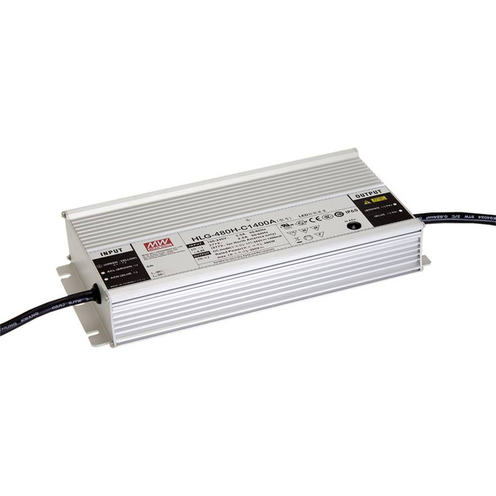 Mean Well HLG-480H-48AB LED-driver Constante spanning 480 W 5 - 10 A 40.8 - 50.4 V/DC Dimbaar, 3-in-1 dimmer, Instelbaa