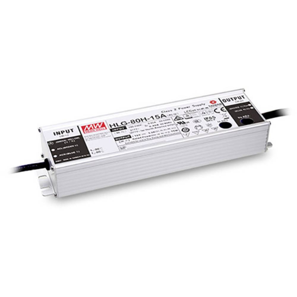 Mean Well HLG-80H-24AB LED-driver Constante spanning 81.6 W 2.04 - 3.4 A 22 - 27 V/DC Dimbaar, 3-in-1 dimmer, Instelbaar, PFC-schakeling, Outdoor,