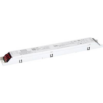 Een wit, rechthoekig LED-voedingsapparaat van het merk Mean Well, model LDC-35. Meerdere technische specificaties zijn afgedrukt.