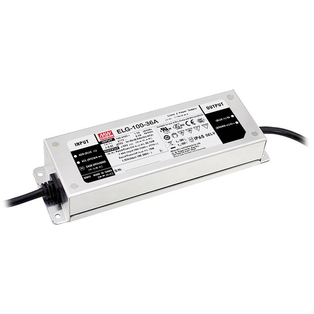 Mean Well ELG-100-24AB-3Y LED-driver Constante spanning 96 W 2 - 4 A 21.6 - 26.4 V/DC 3-in-1 dimmer, Montage op ontvlam