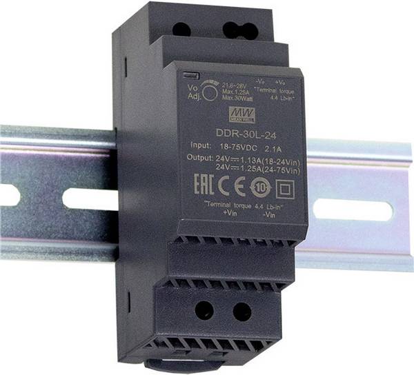 MEAN WELL DDR-30G-5 DIN-rail DC/DC-converter  5 V/DC 6 A 30 W Aantal uitgangen:1 x  Inhoud 1 stuk(s)