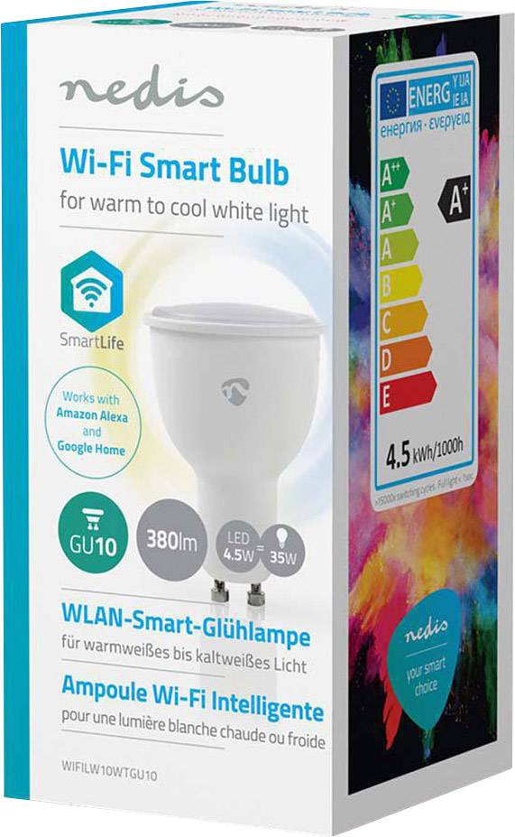 LED-lamp Energielabel: A+ (A++ - E) WIFILW10WTGU10 GU10 Wit | Conrad.nl