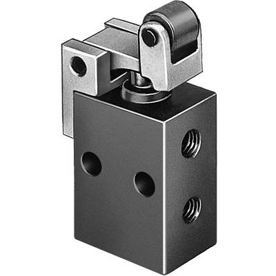 Zwart, rechthoekig metalen voorwerp met een scharnier bovenaan en drie schroefgaten aan de zijkant. Gebruikt voor bevestiging of verbinding.