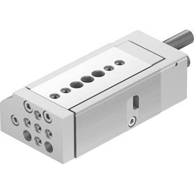 Een pneumatische cilinder met meerdere aansluitopeningen, geschikt voor nauwkeurige positioneringstoepassingen in de industriële automatisering.