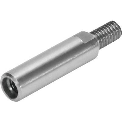 Metalen pen met schroefdraad aan één uiteinde en een gladde oppervlakte, geschikt voor mechanische verbindingen of bevestigingen.
