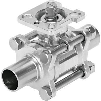 Metalen kogelkraan met vierkante aandrijving, robuust ontwerp voor industriële toepassingen.